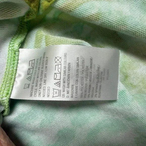 Susan Graver Weekend Hooded Tunic Women XLP Green Animal Print Resort Tropical - Picture 8 of 9